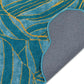 Blue Tropical Foliage Pattern Irregular Rug