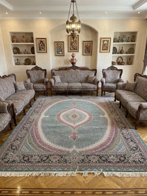 Delnaz Turquoise Iranian Rug