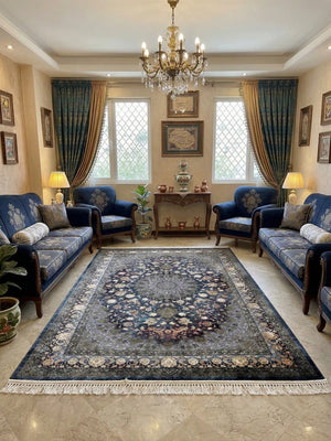 Eram Blue Iranian Rug
