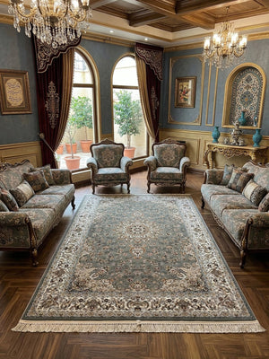 Zabreen Green Iranian Rug