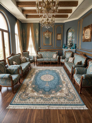Raahil Blue Iranian Rug