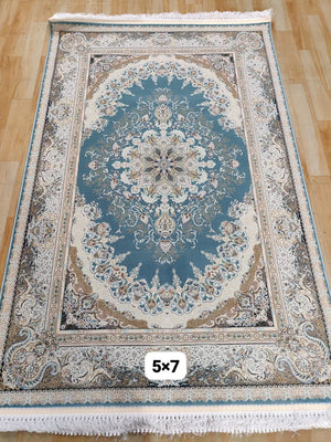 Kalim-Surk Teal Blue Iranian Rug