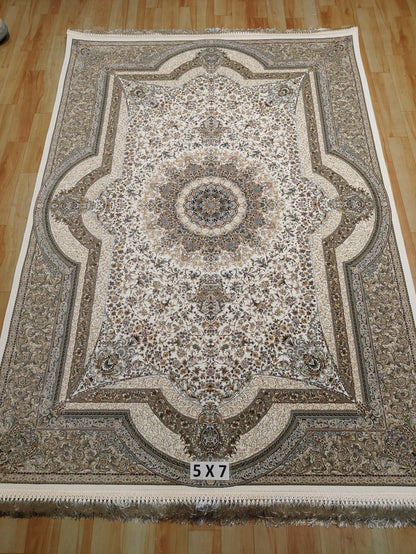 Marium White White Iranian Rug
