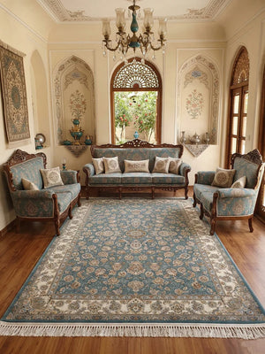 Firozaa Grey Blue Iranian Rug