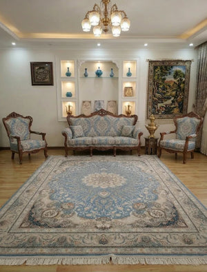 Zardozi Blue Iranian Rug