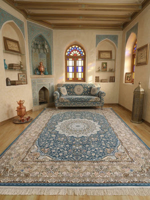 Alfiya Dark Blue Iranian Rug