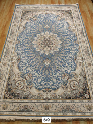 Zaibi Dusty Blue Iranian Rug