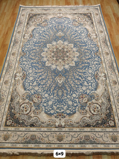 Zaibi Dusty Blue Iranian Rug