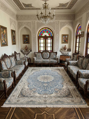 Zaibi Dusty Blue Iranian Rug