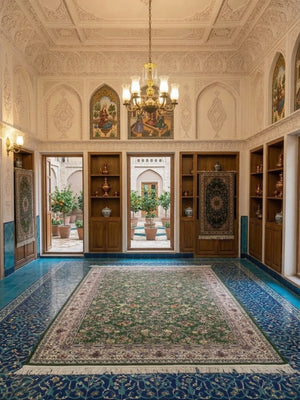 Waasiq Green Iranian Rug