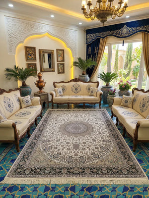 Dahbil White Iranian Rug