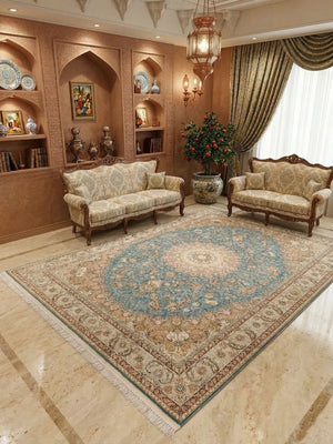 Fauziya Dusty  Blue Iranian Rug