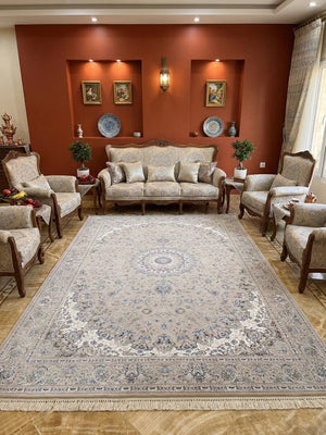 Khadlag  Off Grey Iranian Rug