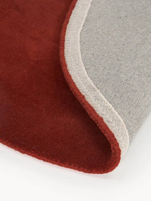 Burgundy Round Hand Tufted Rug