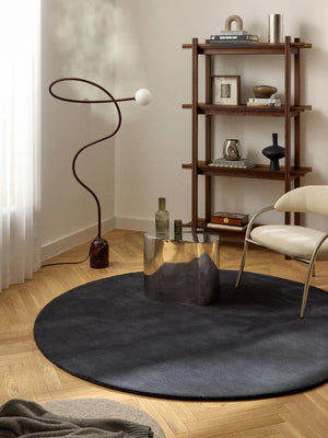 Black Round Hand Tufted Rug