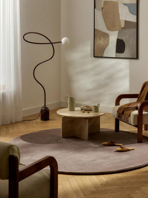 Brown Round Hand Tufted Viscose Silk Rug
