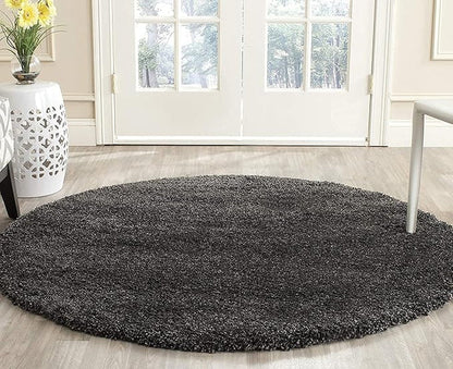 Charcoal Round Shaggy Carpet