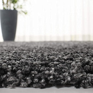 Charcoal Round Shaggy Carpet