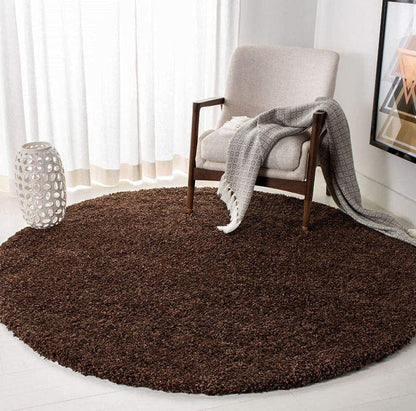 Brown Round Shaggy Carpet