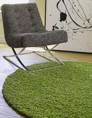 Green Round Shaggy Carpet