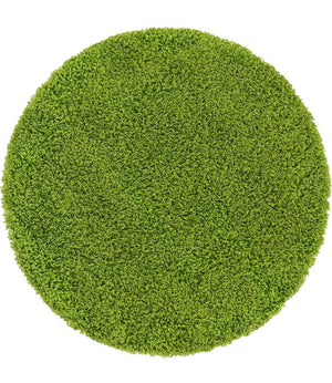 Green Round Shaggy Carpet