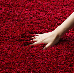 Red Round Shaggy Carpet