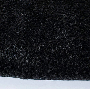 Black Round Shaggy Carpet