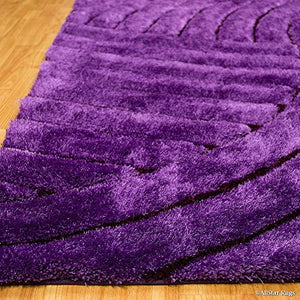Swirl Purple Shaggy Carpet