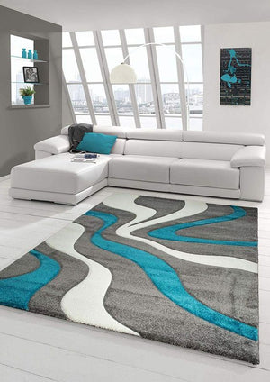 Aqua Grey Shaggy Carpet
