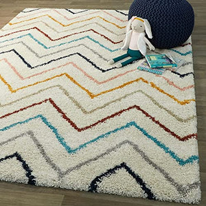 Zigzag Multicolour Shaggy Carpet