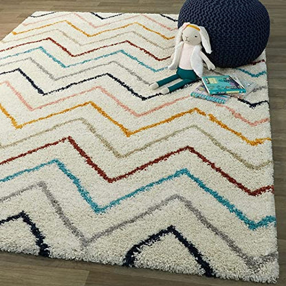 Zigzag Multicolour Shaggy Carpet