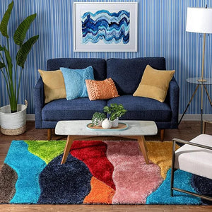 Wave Multicolour Shaggy Carpet