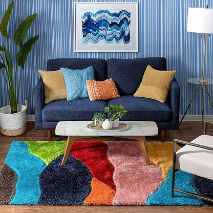 Wave Multicolour Shaggy Carpet