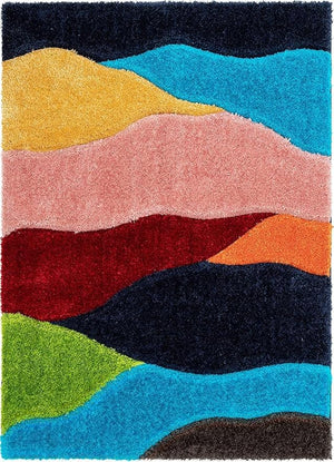 Wave Multicolour Shaggy Carpet