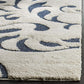 Tori Ivory & Blue Shaggy Carpet