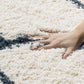 Off-White& Blue Moroccan Shaggy Carpet
