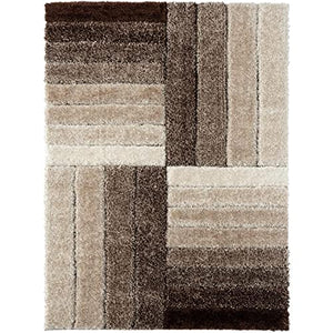 Handmade Brown & Beige Shaggy Carpet