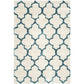 Handmad Teal Blue & Ivory Shaggy Carpet