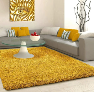Handmad Yellow Shaggy Carpet