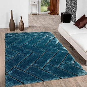Swirl Blue Shaggy Carpet