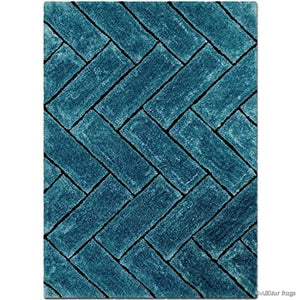 Swirl Blue Shaggy Carpet