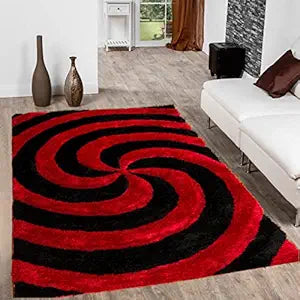 Red & Black Torendo Shaggy Carpet