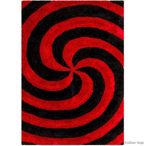 Red & Black Torendo Shaggy Carpet