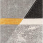 Grey Yellow Compass Geometric Shaggy Carpet