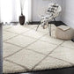Ivory & Beige Trellis Shaggy Carpet