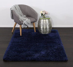 Qutom Navy Blue Shaggy Carpet