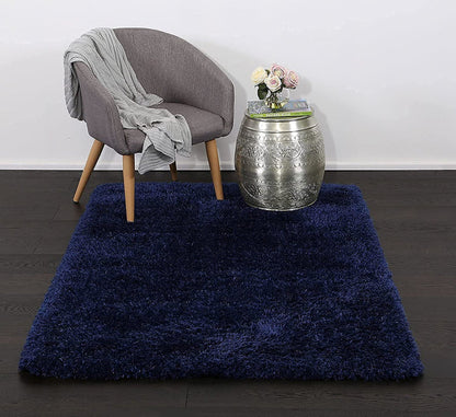 Qutom Navy Blue Shaggy Carpet