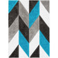 Blue & Black Multicolour Shaggy Carpet