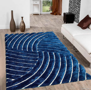 Swirl Blue Shaggy Carpet