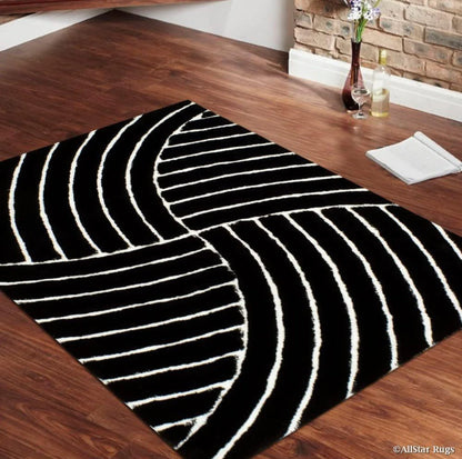 Swirl Black Shaggy Carpet